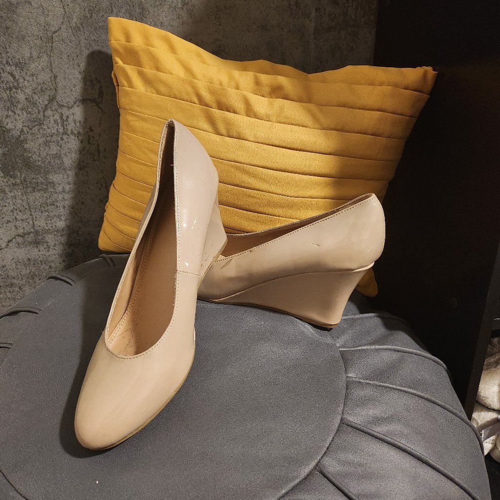 Nude wedge heels